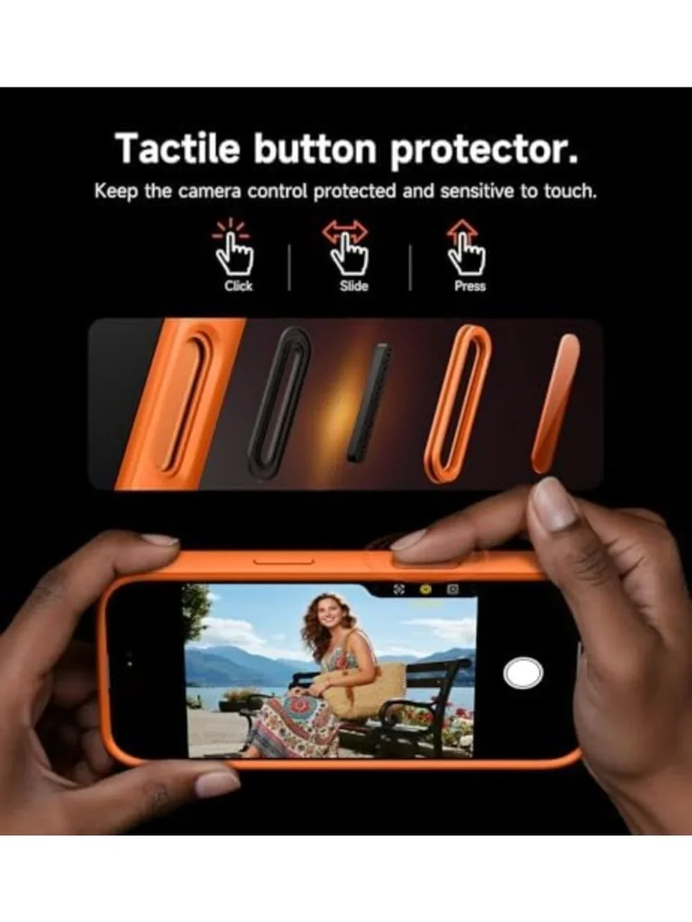 Orange iPhone 17 Pro Max Case with Camera Cover, Kickstand & MagSafe, Shockproof